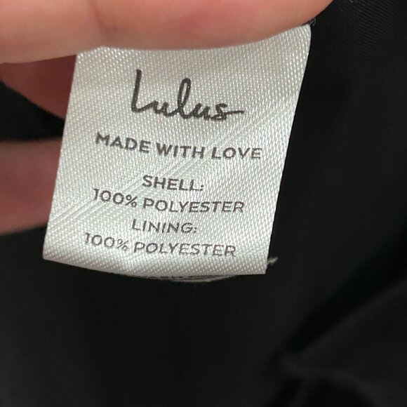 NEW Lulus Black V Neck Ruffle Trim Sleeveless Elegant Long Evening Dress Size XL - Picture 6 of 12